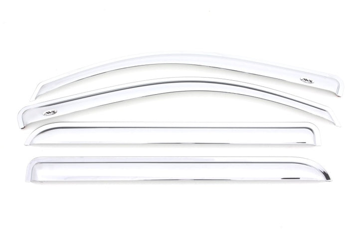 AVS 15-18 Chevy Silverado 2500 Crew Cab Ventvisor Front & Rear Window Deflectors 4pc - Chrome - Bull Strap