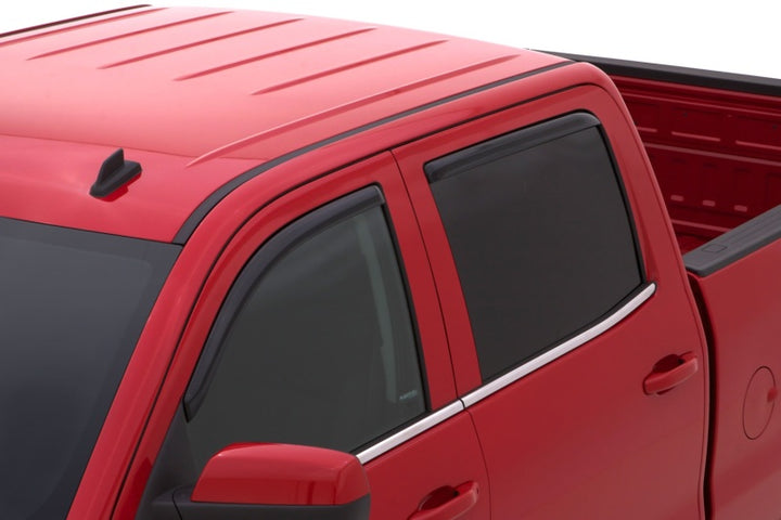 AVS 15-18 Chevy Silverado 2500 Crew Cab Ventvisor Front & Rear Window Deflectors 4pc - Smoke - Bull Strap