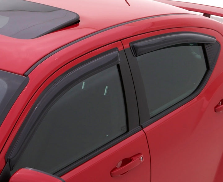 AVS 19-22 Mazda 3 Hatchback Ventvisor Outside Mount Window Deflectors 4pc - Smoke - Bull Strap