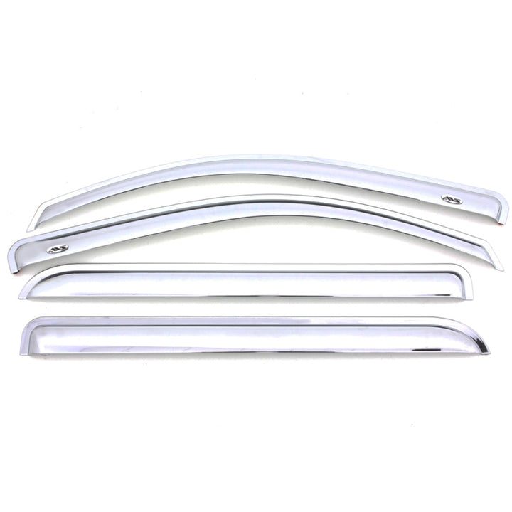 AVS 20-22 Chevrolet Silverado 1500 LTD Ext. Cab/DC F&R Ventvisor Window Deflectors 4pc - Chrome - Bull Strap
