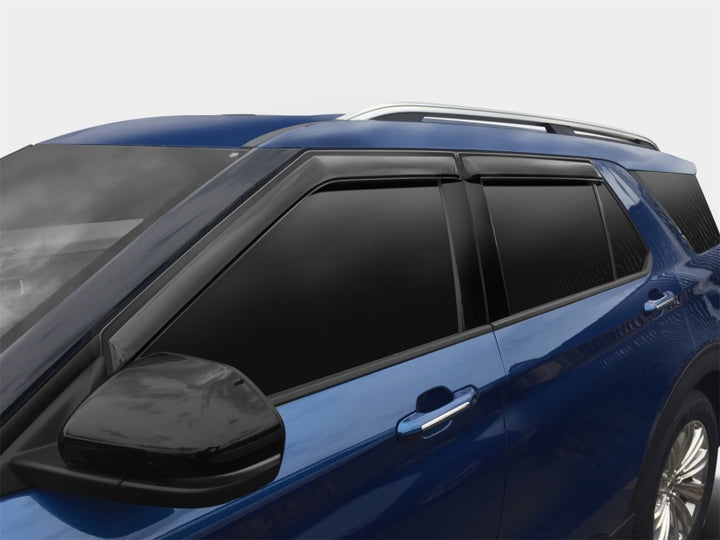 AVS 2020 Ford Explorer Ventvisor Outside Mount Window Deflectors 4pc - Smoke - Bull Strap