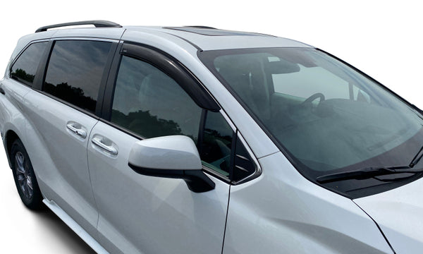 AVS 21-22 Toyota Sienna LE Ventvisor Outside Mount Window Deflectors 2pc - Smoke - Bull Strap