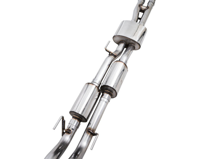 AWE 16-22 Toyota Tacoma 0FG Catback Exhaust w/ BashGuard - Dual Diamond Black Tips - Bull Strap
