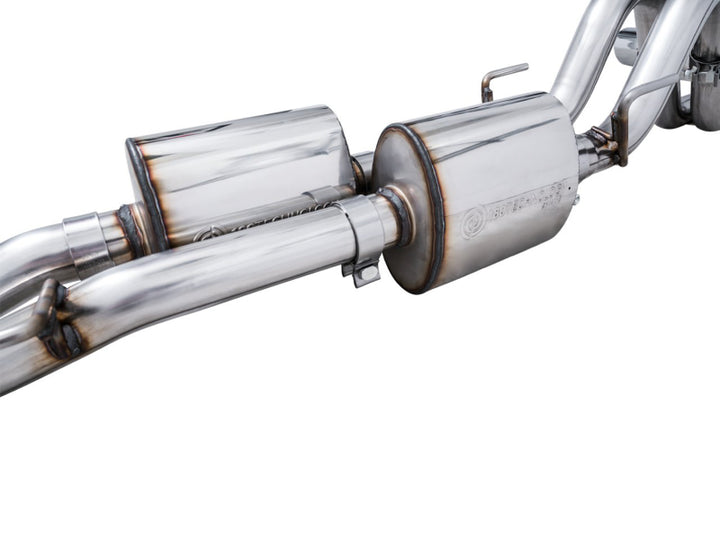 AWE 16-22 Toyota Tacoma 0FG Catback Exhaust w/ BashGuard - Dual Diamond Black Tips - Bull Strap