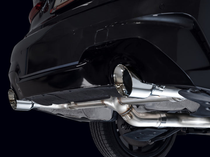 AWE 19-23 BMW 330i / 21-23 BMW 430i Base G2X Track Edition Axle Back Exhaust - Chrome Silver - Bull Strap