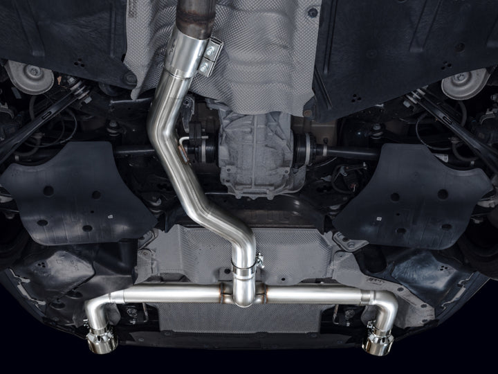 AWE 19-23 BMW 330i / 21-23 BMW 430i Base G2X Track Edition Axle Back Exhaust - Chrome Silver - Bull Strap