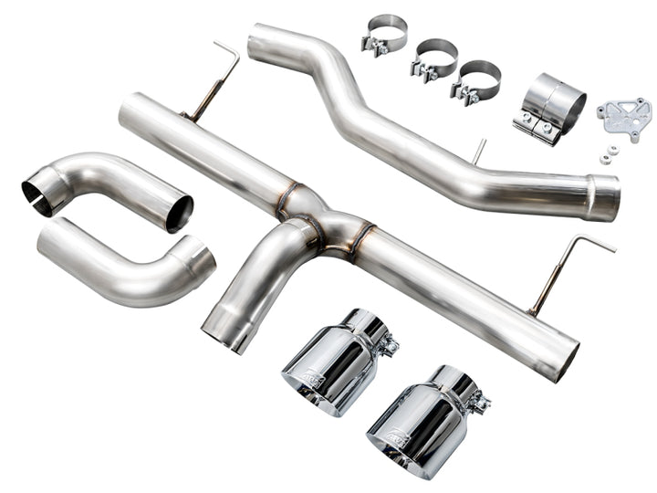 AWE 19-23 BMW 330i / 21-23 BMW 430i Base G2X Track Edition Axle Back Exhaust - Chrome Silver - Bull Strap