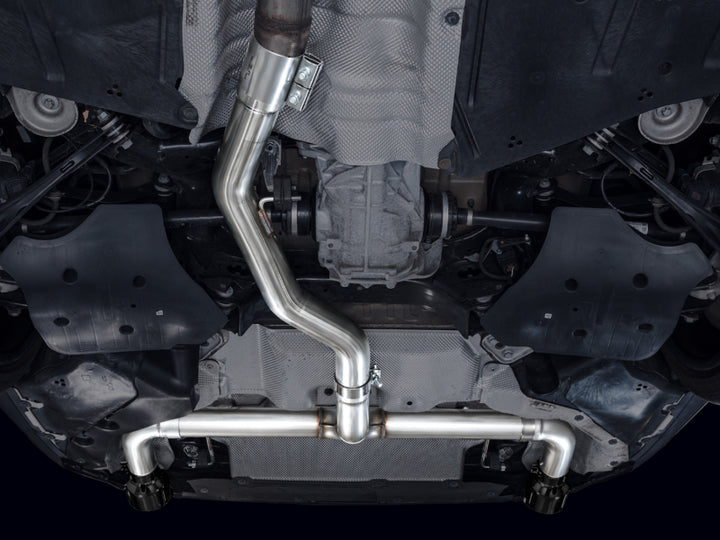 AWE 19-23 BMW 330i / 21-23 BMW 430i Base G2X Track Edition Axle Back Exhaust - Diamond Black - Bull Strap