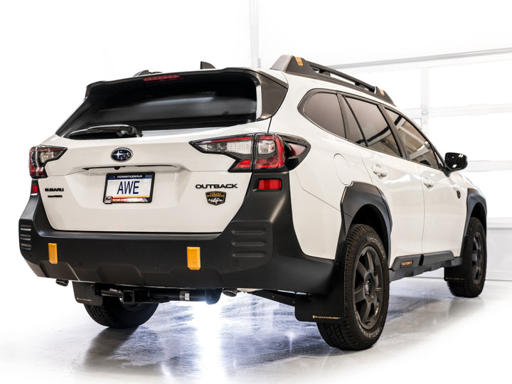 AWE 20-25 Subaru Outback (Wilderness & XT) 0FG Catback Exhaust w/Dual BashGuards - Bull Strap