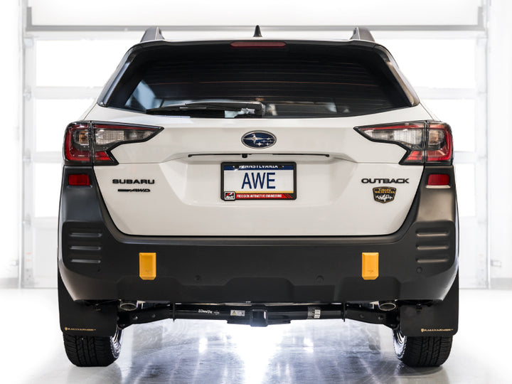 AWE 20-25 Subaru Outback (Wilderness & XT) 0FG Catback Exhaust w/Dual BashGuards - Bull Strap