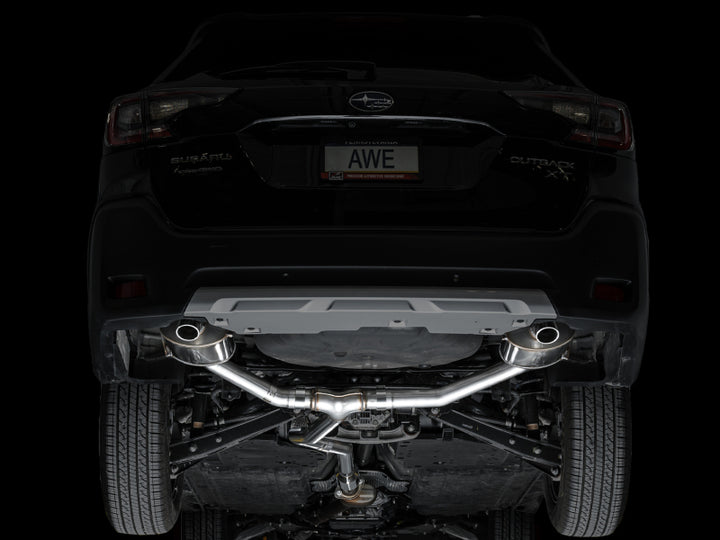 AWE 20-25 Subaru Outback (Wilderness & XT) 0FG Catback Exhaust w/Dual BashGuards - Bull Strap