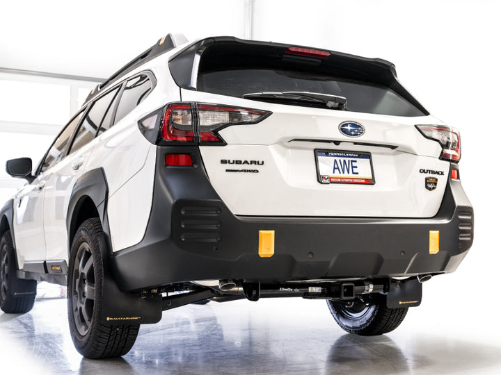 AWE 20-25 Subaru Outback (Wilderness & XT) 0FG Catback Exhaust w/Dual BashGuards - Bull Strap