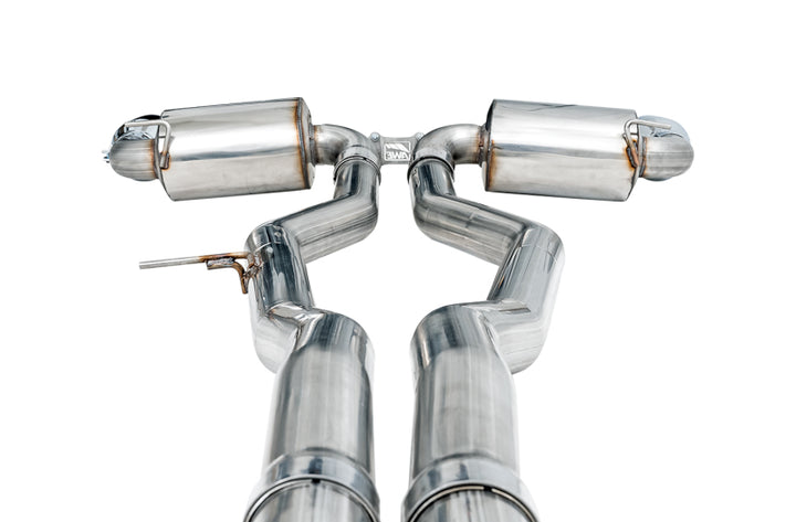 AWE 2020 Toyota Supra A90 Non-Resonated Touring Edition Exhaust - 5in Chrome Silver Tips - Bull Strap