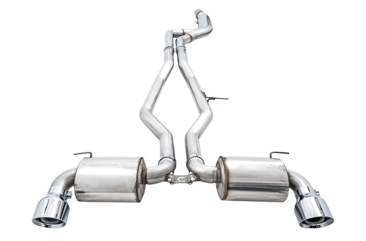 AWE 2020 Toyota Supra A90 Non-Resonated Touring Edition Exhaust - 5in Chrome Silver Tips - Bull Strap