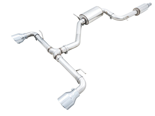 AWE 2022 VW GTI MK8 Touring Edition Exhaust - Chrome Silver Tips - Bull Strap
