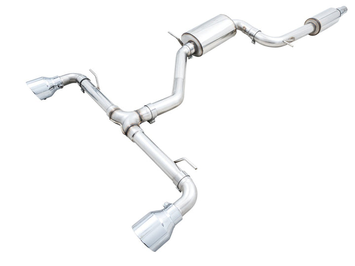 AWE 2022 VW GTI MK8 Touring Edition Exhaust - Chrome Silver Tips - Bull Strap