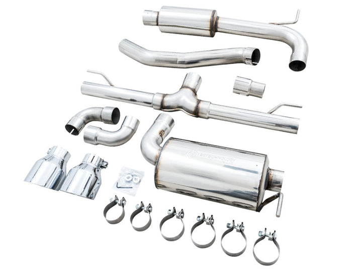 AWE 2022 VW GTI MK8 Touring Edition Exhaust - Chrome Silver Tips - Bull Strap