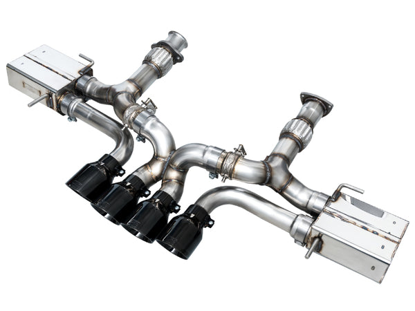 AWE 2023 C8 Corvette Z06 SwitchPath Cat-Back Exhaust - Diamond Black Tips - Bull Strap