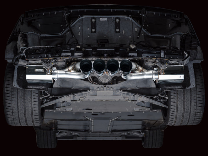 AWE 2023 C8 Corvette Z06 SwitchPath Cat-Back Exhaust - Diamond Black Tips - Bull Strap