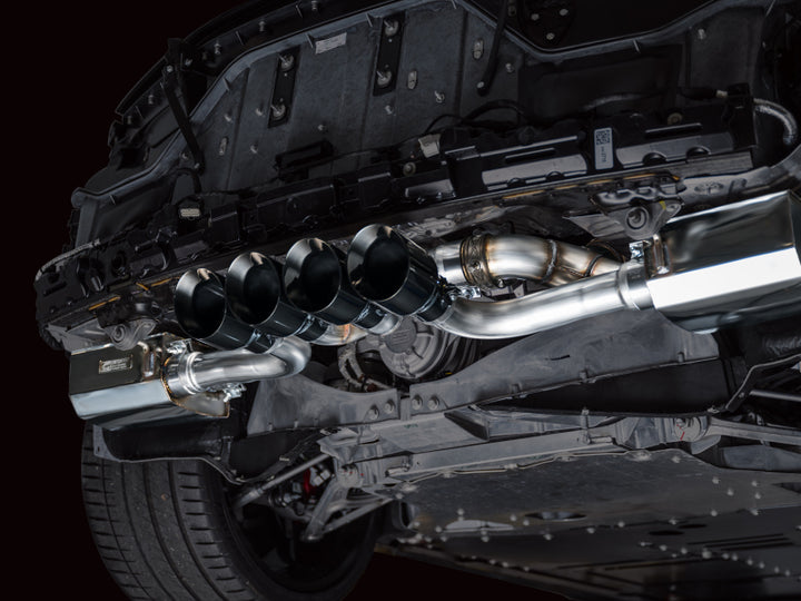 AWE 2023 C8 Corvette Z06 SwitchPath Cat-Back Exhaust - Diamond Black Tips - Bull Strap