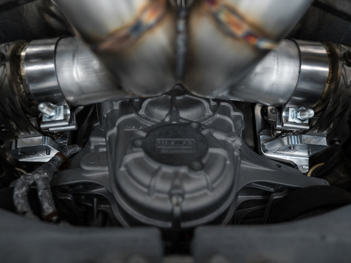 AWE 2023 C8 Corvette Z06 SwitchPath Cat-Back Exhaust - Diamond Black Tips - Bull Strap