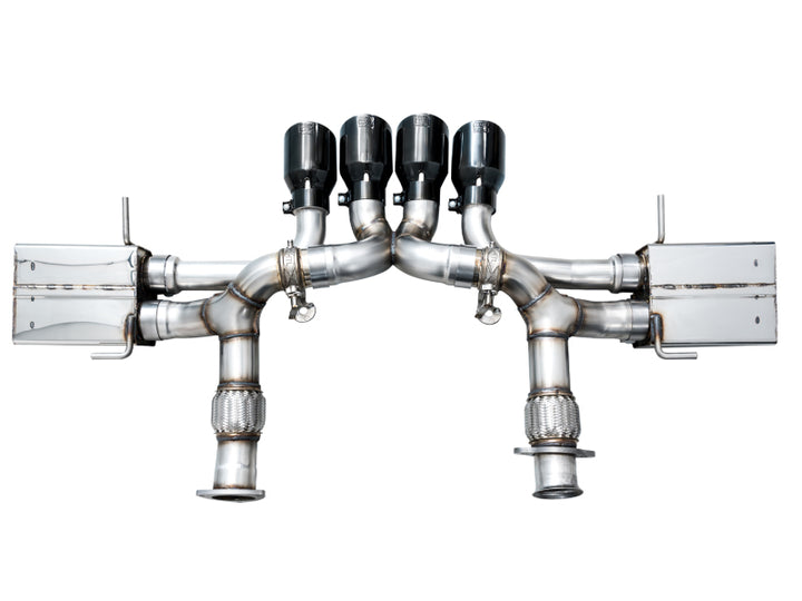 AWE 2023 C8 Corvette Z06 SwitchPath Cat-Back Exhaust - Diamond Black Tips - Bull Strap