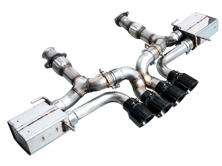 AWE 2023 C8 Corvette Z06 SwitchPath Cat-Back Exhaust - Diamond Black Tips - Bull Strap