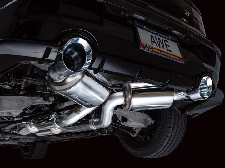 AWE 2023 Nissan Z RZ34 RWD Touring Edition Catback Exhaust System w/ Chrome Silver Tips - Bull Strap