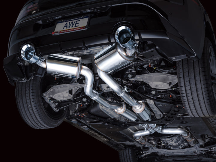 AWE 2023 Nissan Z RZ34 RWD Touring Edition Catback Exhaust System w/ Chrome Silver Tips - Bull Strap