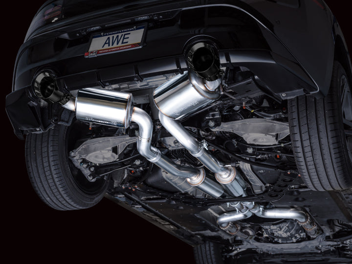 AWE 2023 Nissan Z RZ34 RWD Touring Edition Catback Exhaust System w/ Diamond Black Tips - Bull Strap