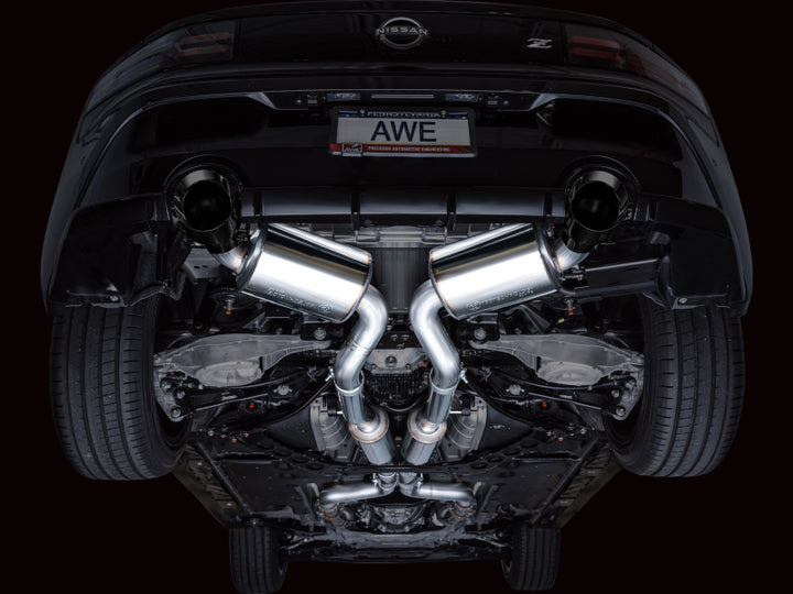 AWE 2023 Nissan Z RZ34 RWD Touring Edition Catback Exhaust System w/ Diamond Black Tips - Bull Strap