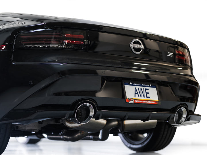 AWE 2023 Nissan Z RZ34 RWD Track Edition Catback Exhaust System w/ Chrome Silver Tips - Bull Strap