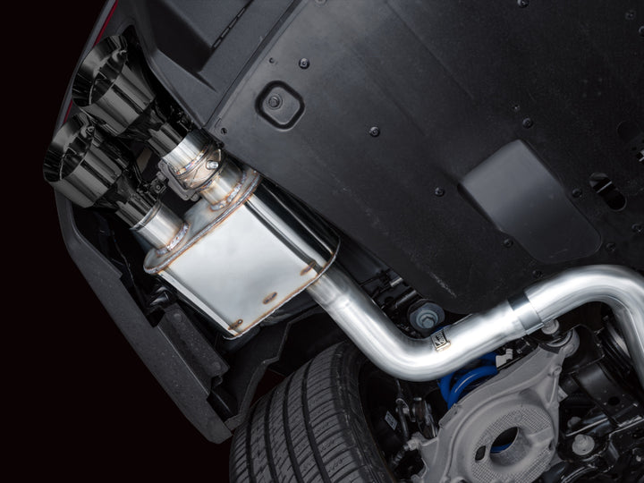 AWE 2024 Ford Mustang Dark Horse S650 RWD SwitchPath Catback Exhaust w/ Quad Diamond Black Tips - Bull Strap