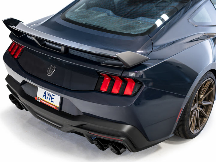 AWE 2024 Ford Mustang Dark Horse S650 RWD SwitchPath Catback Exhaust w/ Quad Diamond Black Tips - Bull Strap