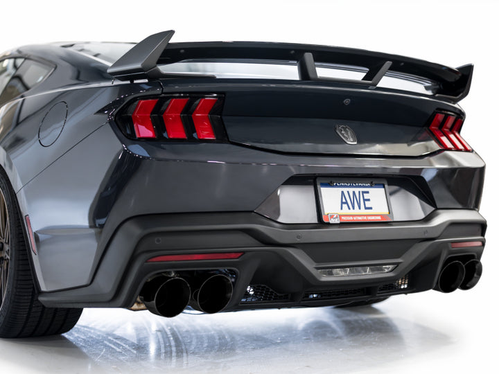 AWE 2024 Ford Mustang Dark Horse S650 RWD SwitchPath Catback Exhaust w/ Quad Diamond Black Tips - Bull Strap