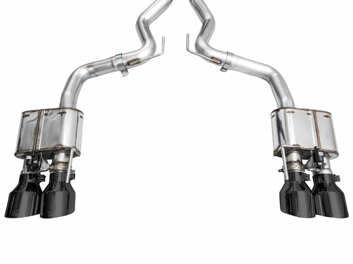 AWE 2024 Ford Mustang Dark Horse S650 RWD SwitchPath Catback Exhaust w/ Quad Diamond Black Tips - Bull Strap