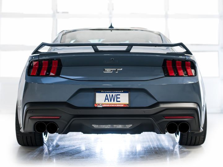 AWE 2024 Ford Mustang GT Fastback S650 RWD SwitchPath Catback Exhaust w/ Quad Diamond Black Tips - Bull Strap
