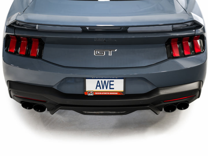 AWE 2024 Ford Mustang GT Fastback S650 RWD SwitchPath Catback Exhaust w/ Quad Diamond Black Tips - Bull Strap