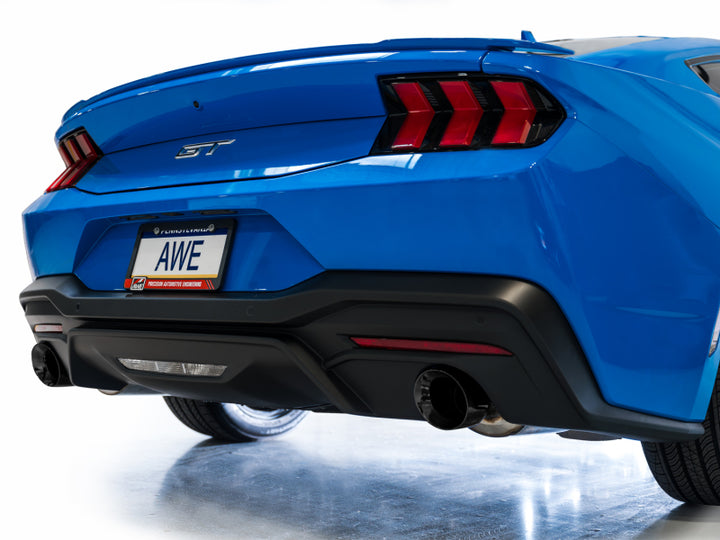 AWE 2024 Ford Mustang GT Fastback S650 RWD Touring Catback Exhaust w/ Dual Diamond Black Tips - Bull Strap