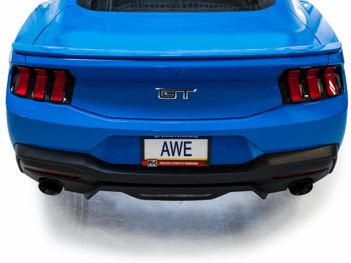 AWE 2024 Ford Mustang GT Fastback S650 RWD Touring Catback Exhaust w/ Dual Diamond Black Tips - Bull Strap