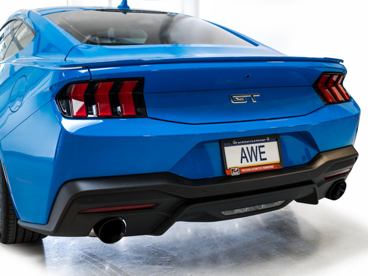 AWE 2024 Ford Mustang GT Fastback S650 RWD Touring Catback Exhaust w/ Dual Diamond Black Tips - Bull Strap