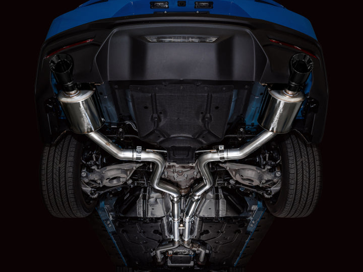 AWE 2024 Ford Mustang GT Fastback S650 RWD Touring Catback Exhaust w/ Dual Diamond Black Tips - Bull Strap