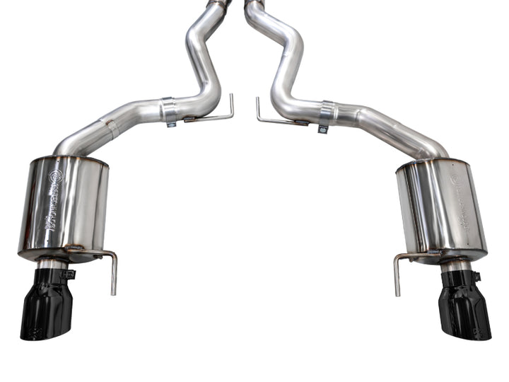 AWE 2024 Ford Mustang GT Fastback S650 RWD Touring Catback Exhaust w/ Dual Diamond Black Tips - Bull Strap