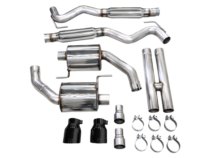 AWE 2024 Ford Mustang GT Fastback S650 RWD Touring Catback Exhaust w/ Dual Diamond Black Tips - Bull Strap
