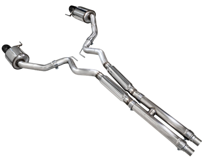 AWE 2024 Ford Mustang GT Fastback S650 RWD Touring Catback Exhaust w/ Dual Diamond Black Tips - Bull Strap