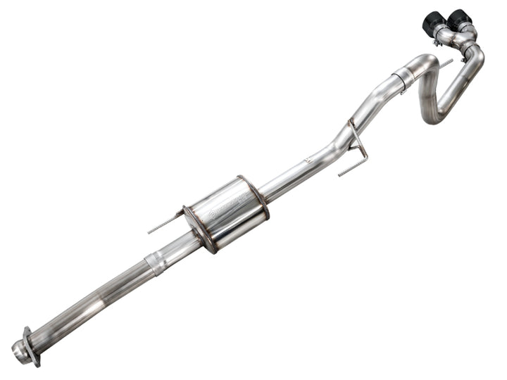 AWE 21-25 Ford F150 (14th Gen Reg Cab) Cat-Back Exhaust - 4.5in Dual Side Exit Diamond Black Tips - Bull Strap