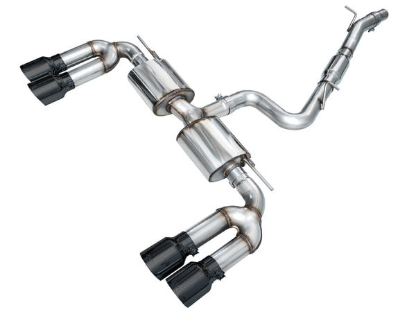 AWE 22-24 Audi 8Y S3 Touring Edition Exhaust - Diamond Black Tips - Bull Strap