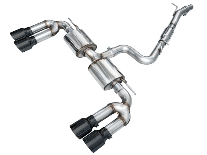 AWE 22-24 Audi 8Y S3 Touring Edition Exhaust - Diamond Black Tips - Bull Strap