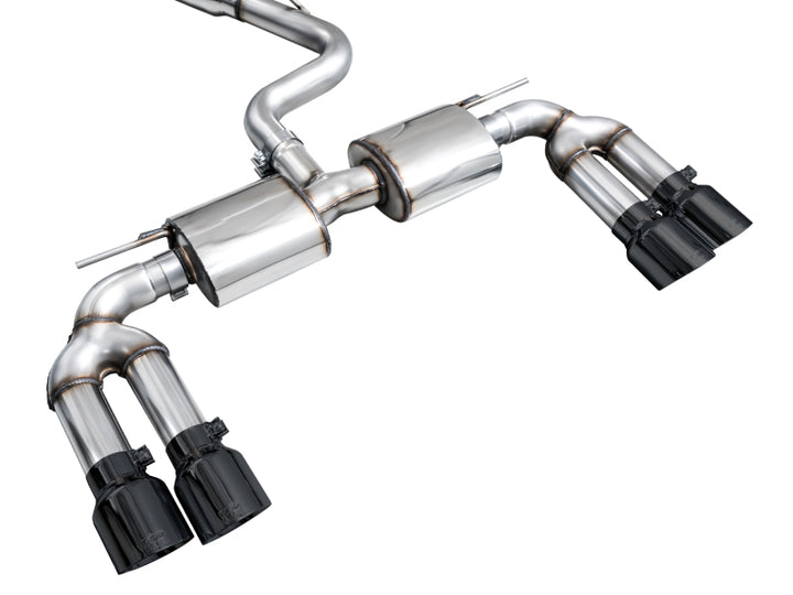 AWE 22-24 Audi 8Y S3 Touring Edition Exhaust - Diamond Black Tips - Bull Strap