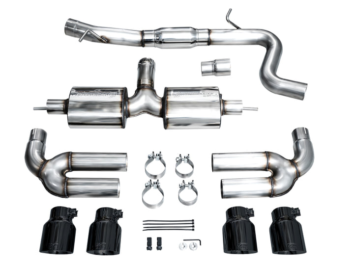 AWE 22-24 Audi 8Y S3 Touring Edition Exhaust - Diamond Black Tips - Bull Strap